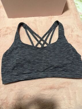 lululemon athletica Gray Strappy Crisscross Sports Bra size 12